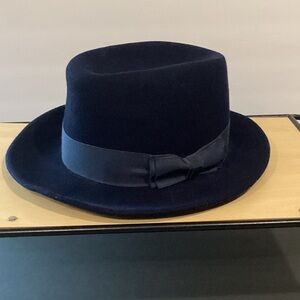 Vintage Bollman Aldolfo II Dark Blue 100% Wool/Felt Fedora